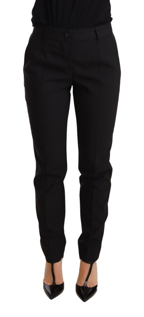 Black Tapered Women Trouser Virgin Wool Pants