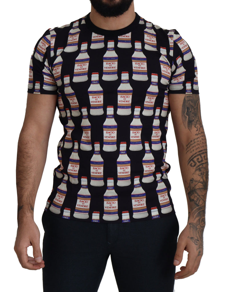Black Bacio Di Venere Cotton Crew T-shirt