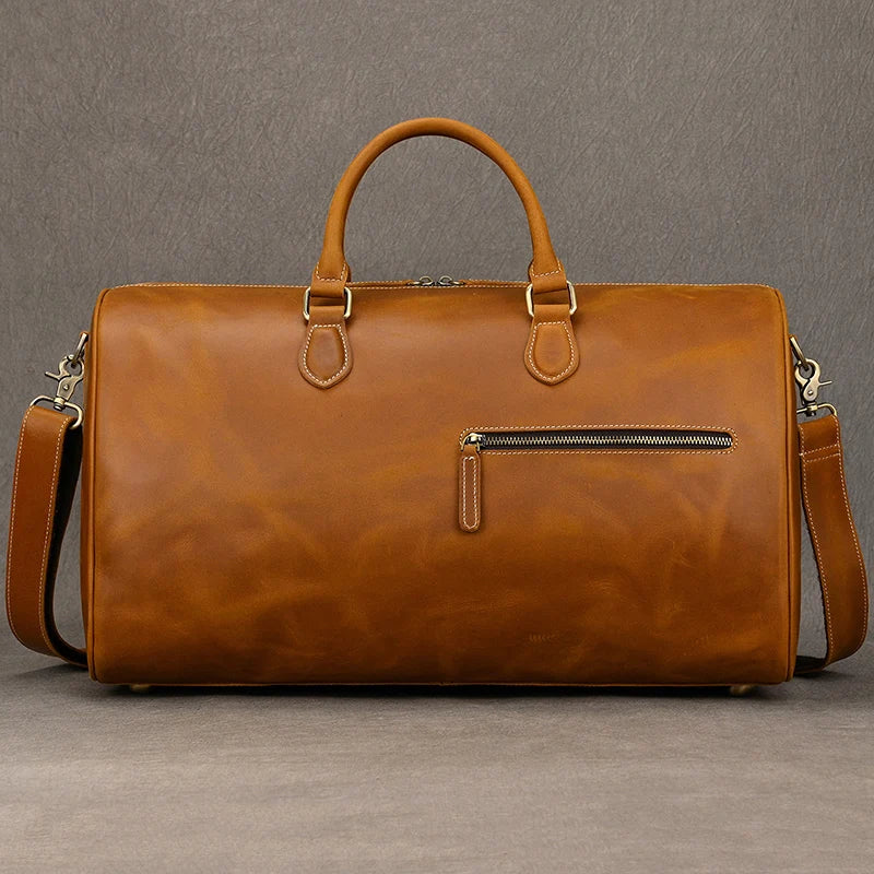 Crazy Horse Leather Men Bag Large Size Leather Travel Bag 100% Cowskin Duffle Bag Men Male Handbags Travel Business Bag Flights