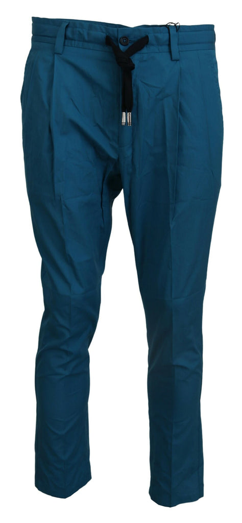 Blue Cotton Chinos Trousers Pants