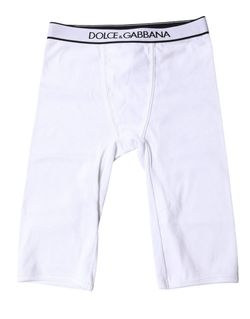 White Logo Cotton Cropped Tights Underwear
