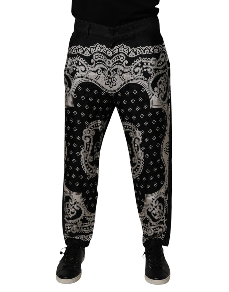 Black Bandana Cotton Skinny Denim Jeans