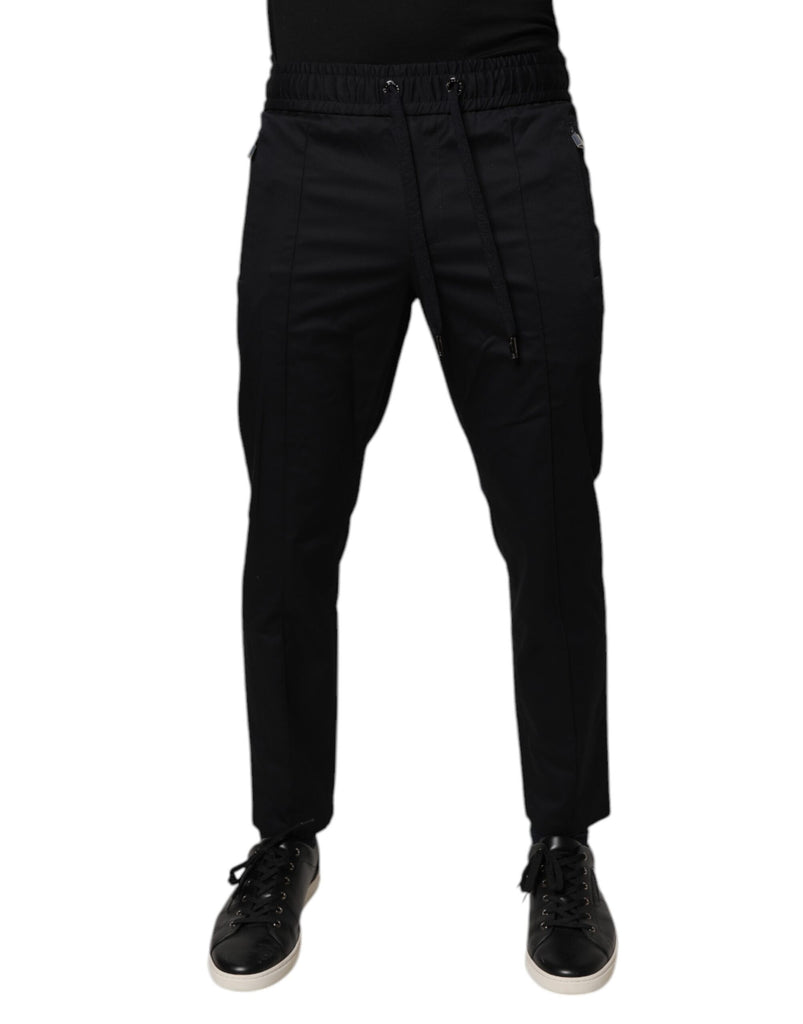 Dark Blue Cotton Men Jogger Sweatpants Pants