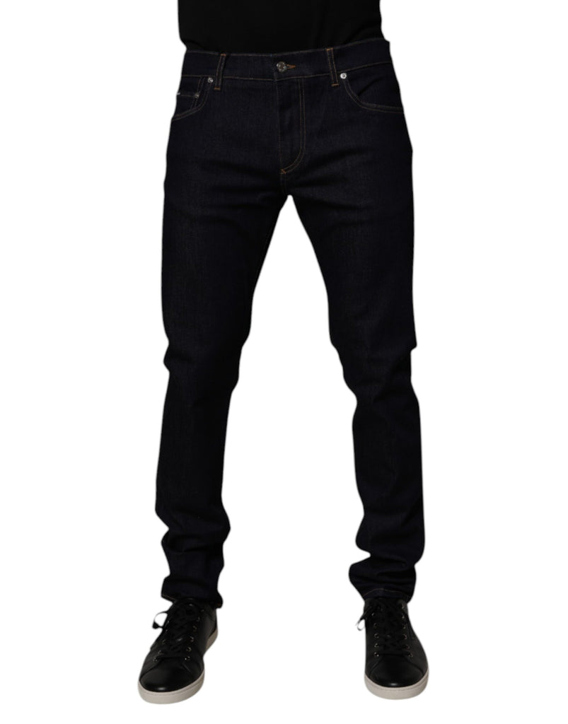 Black Cotton Stretch Men Skinny Denim Jeans