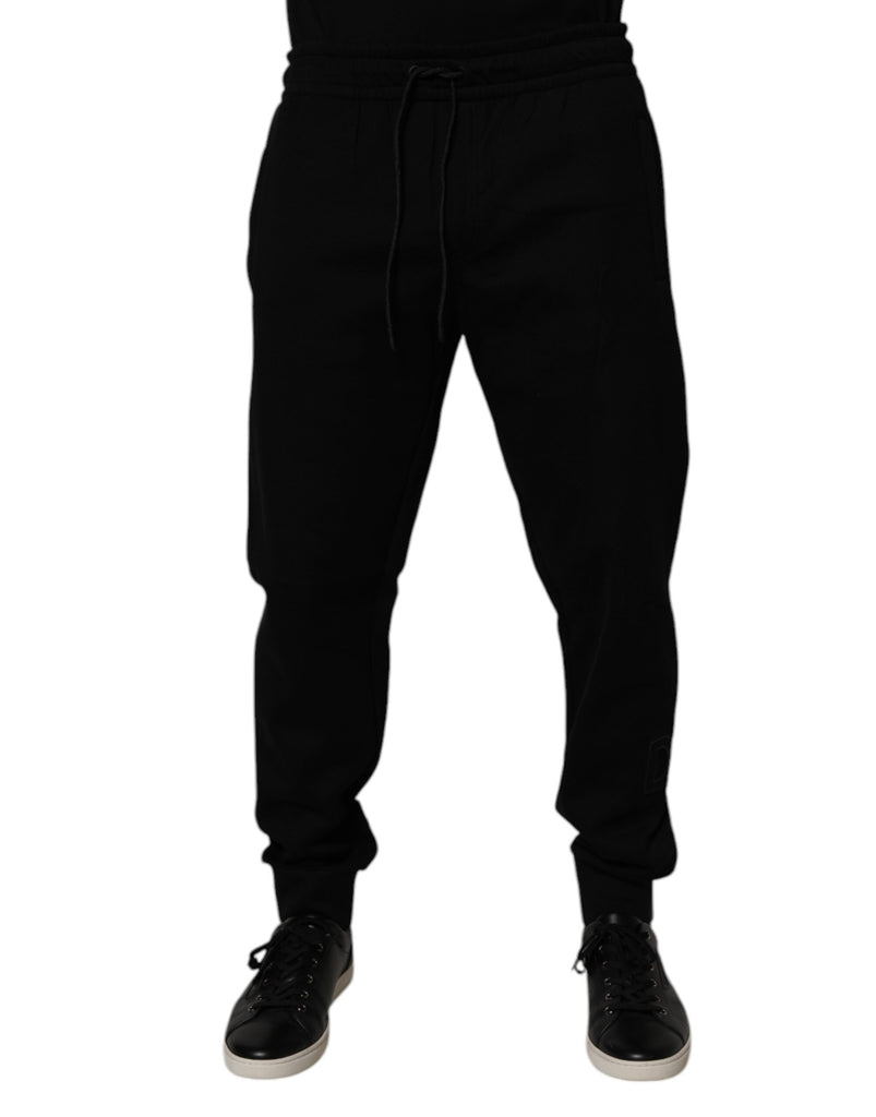 Black Cotton Blend Jogger Sweatpants Pants