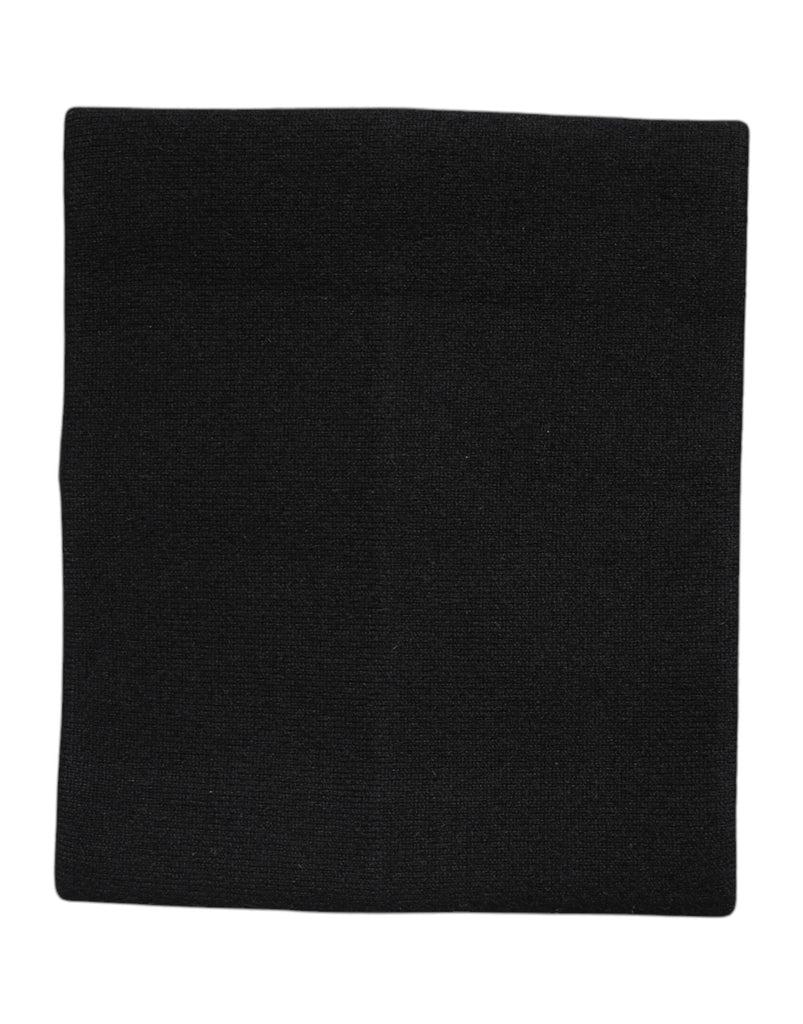 Black Cashmere Knitted Neck Warmer Foulard Scarf