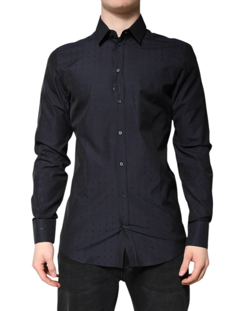Black Cotton GOLD Men Dress Formal Shirt