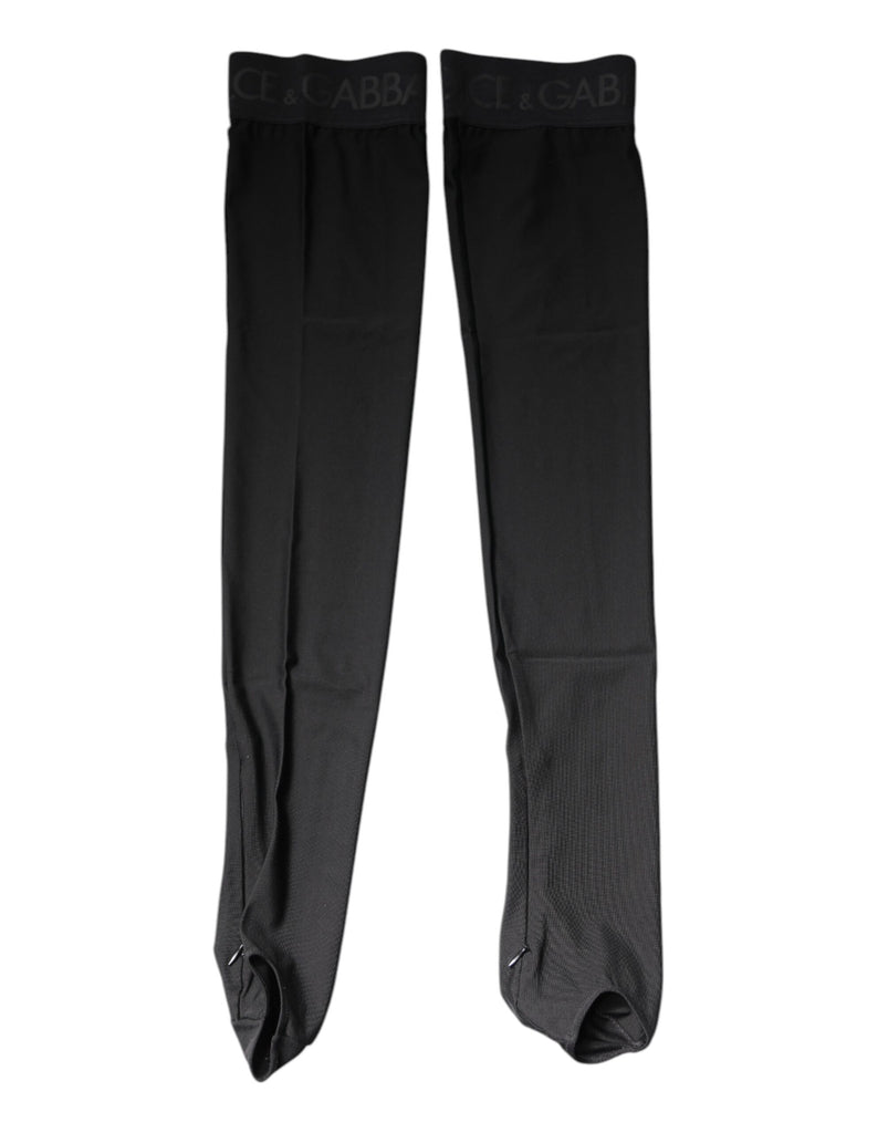 Black Viscose Stretch Over Calf Stockings Socks