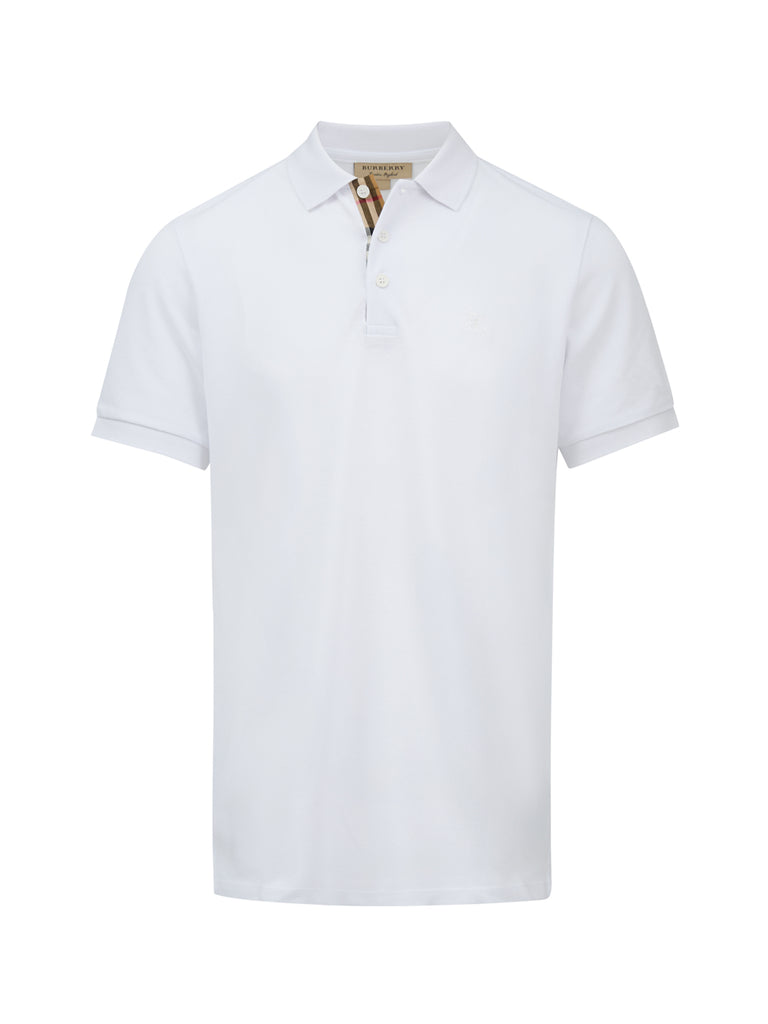 White Cotton Collared Polo Shirt