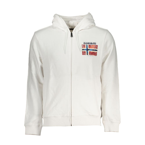 "Bianco Cotton Men's Sweatshirt with Hood"