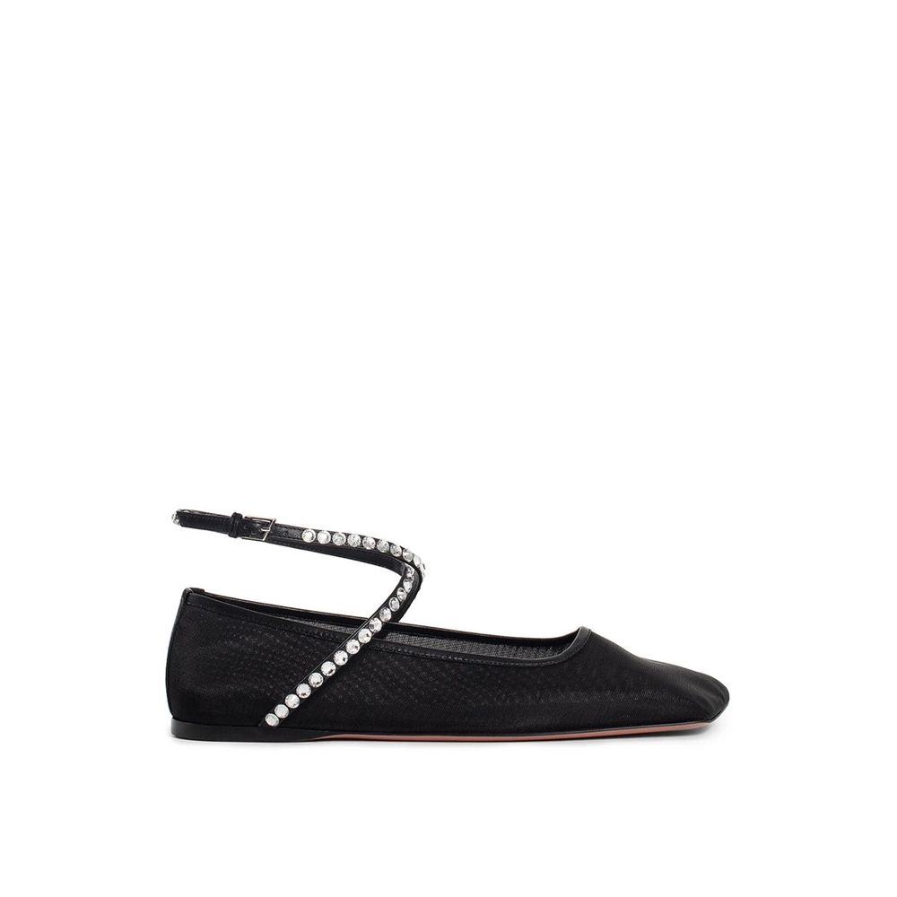 Black Fabric Ballet Flats