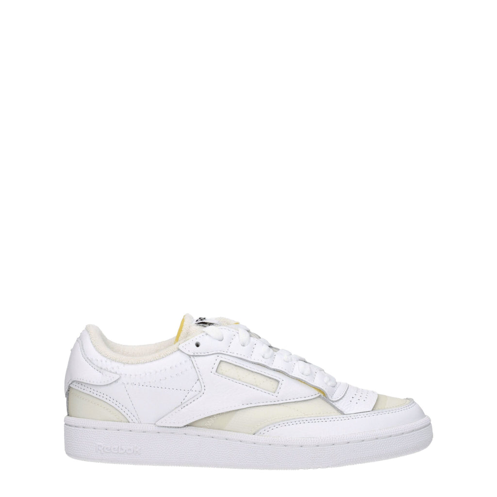 White Fabric Low Top Sneakers