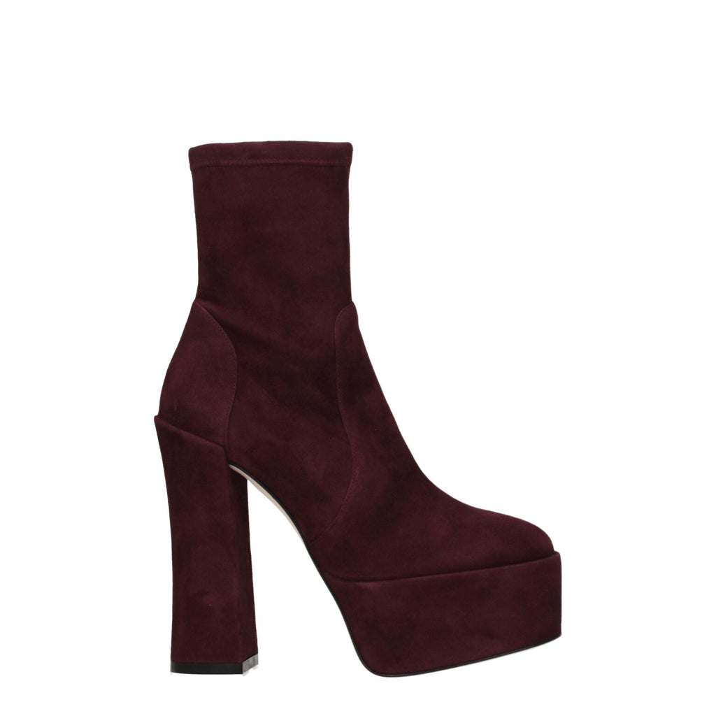 Purple Leather Ankle Boots