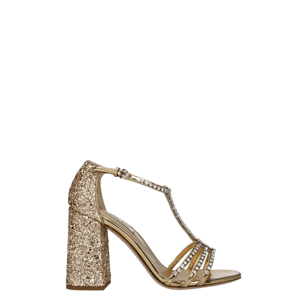 Gold Plastic Platform Sandals