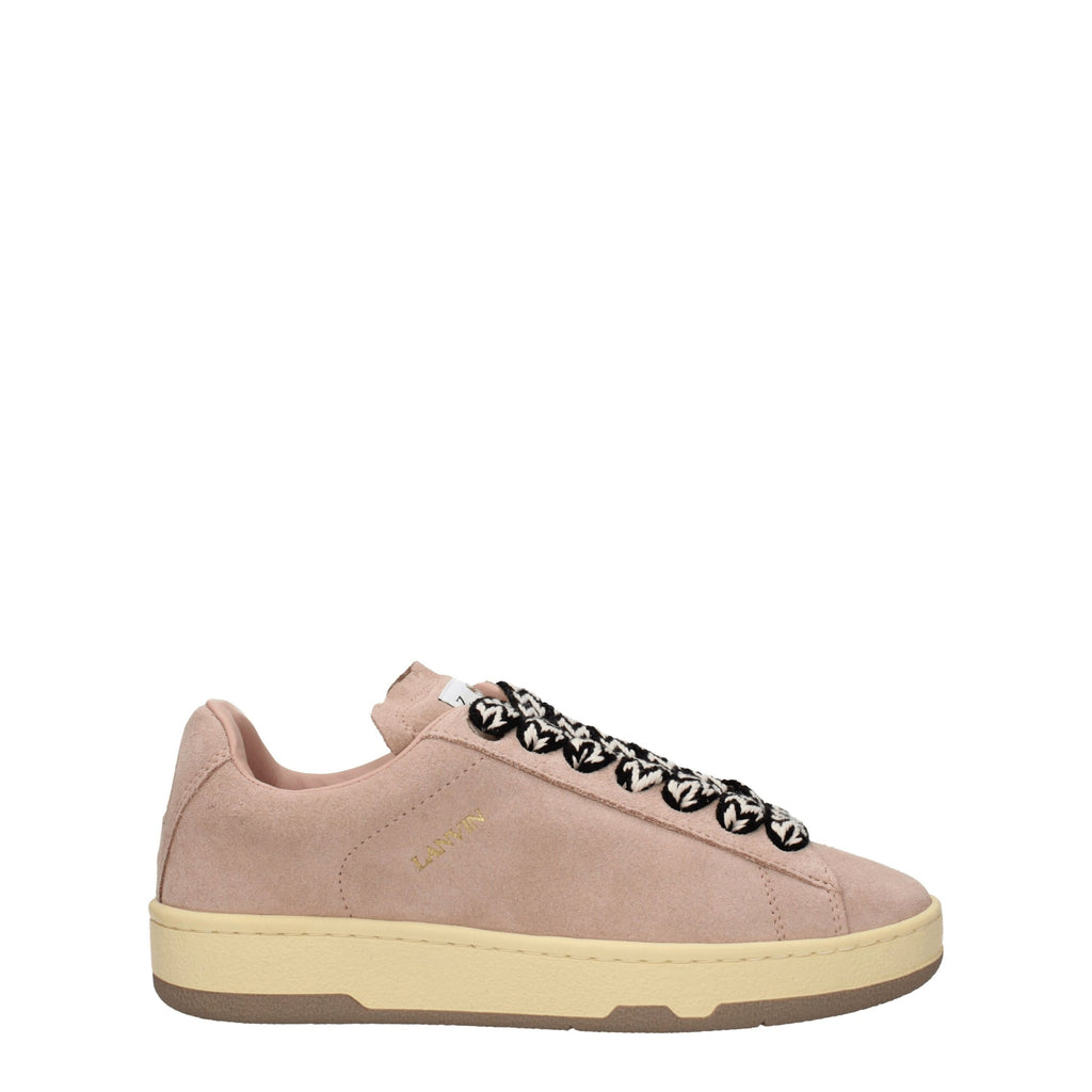 Pink Leather Low Top Sneakers