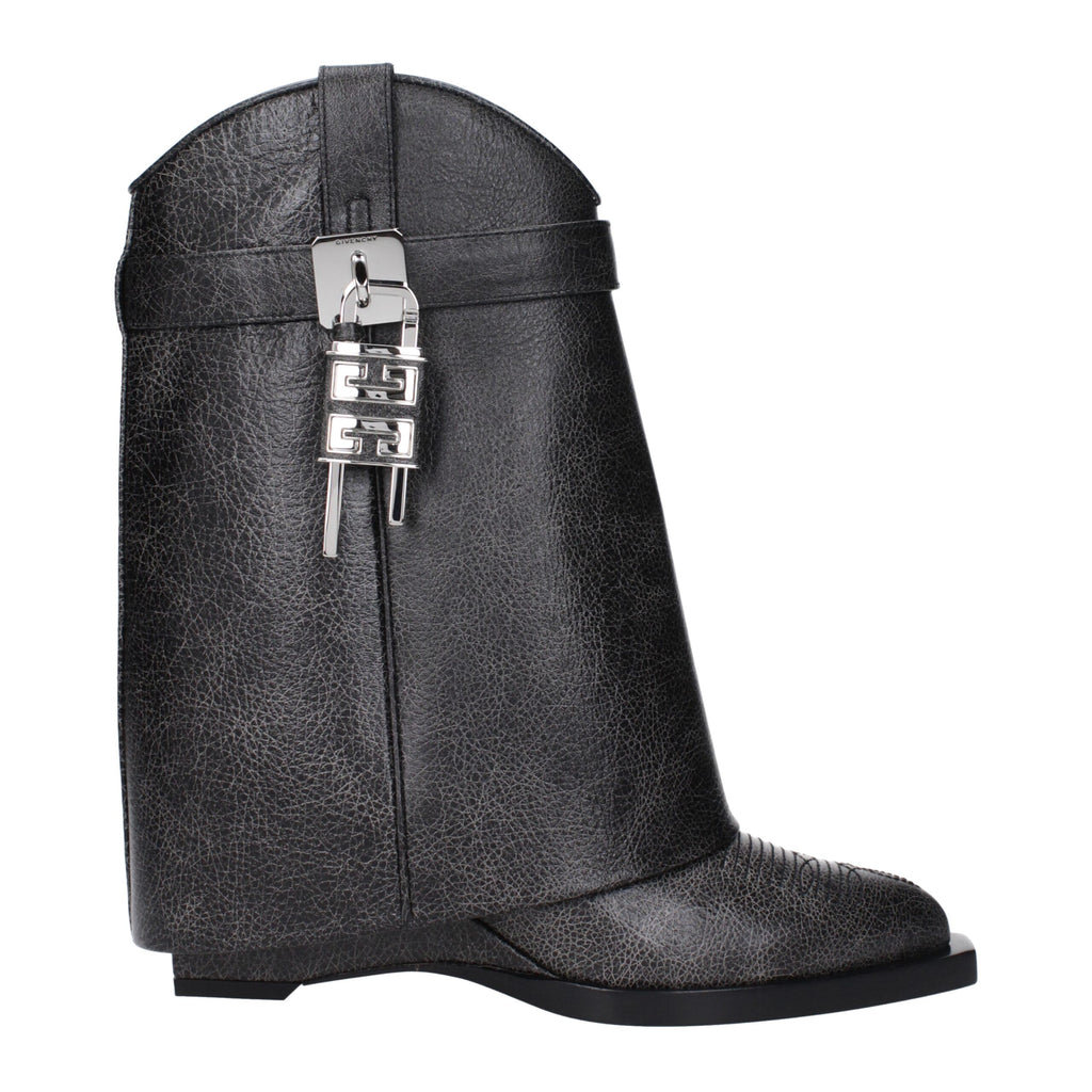 Black Leather Ankle Boots