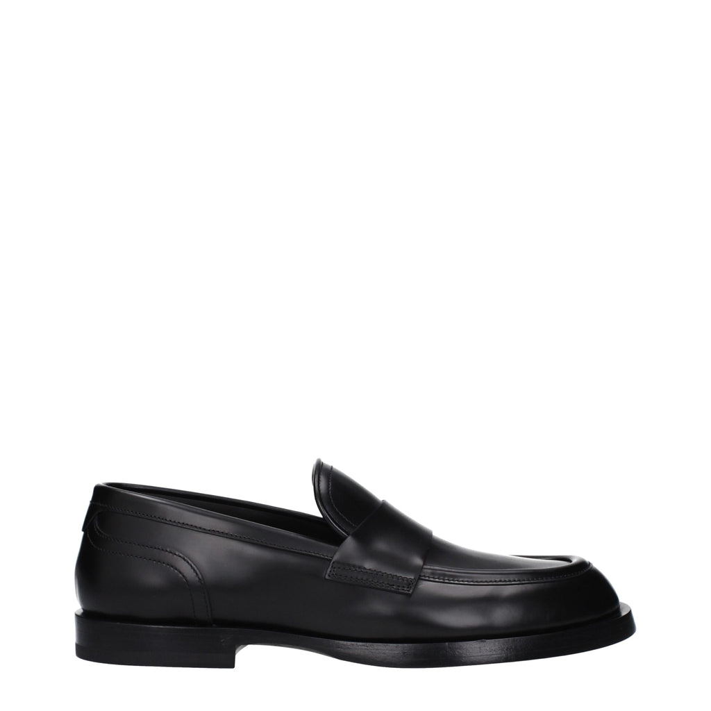 Black Leather Slip-On Loafers