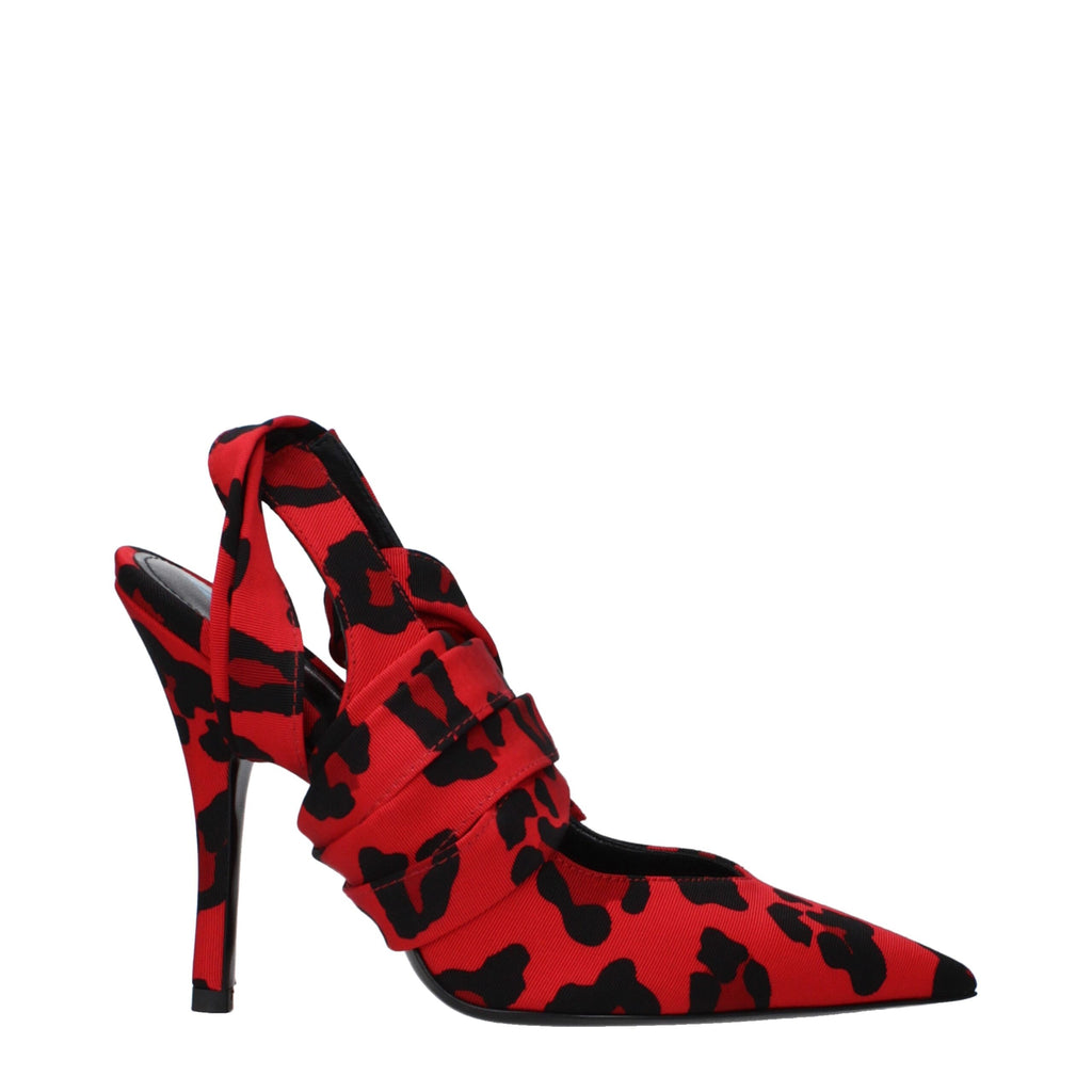 Red Fabric Pumps