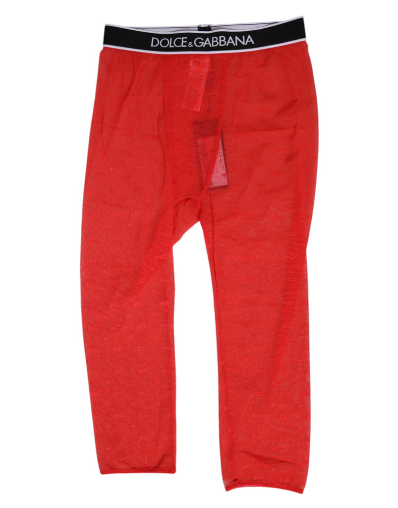 Red Logo Lace Tight Midi Trousers Underwear