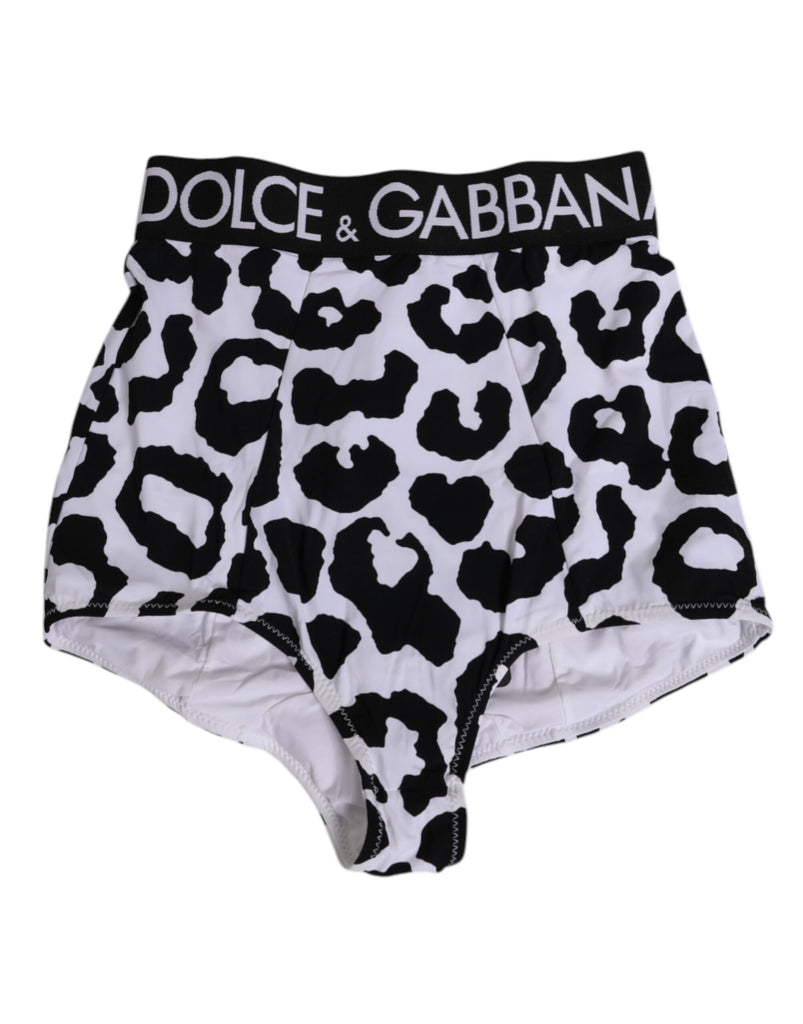 White Leopard Nylon High Waist Girdle Underwear