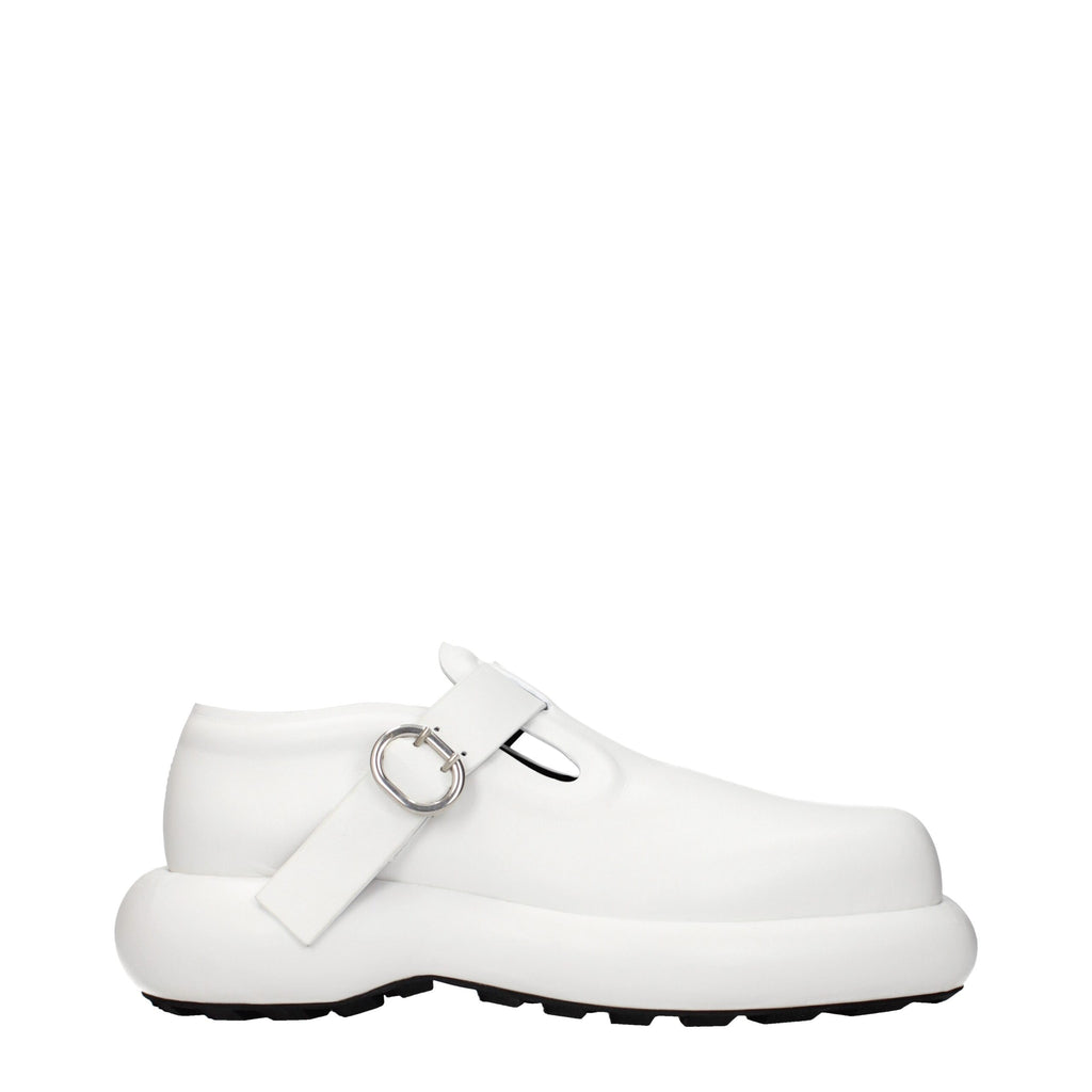 White Leather Slip-On Loafers