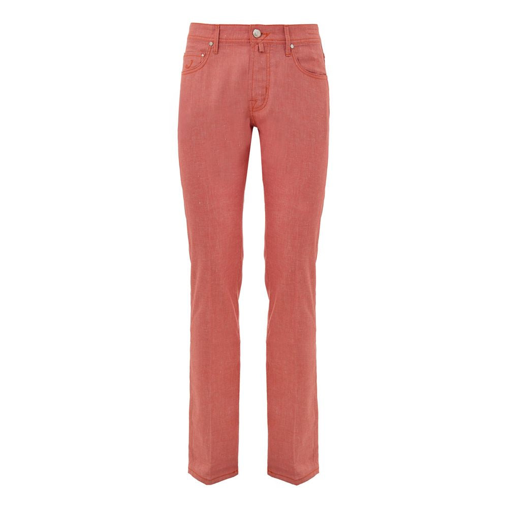 Red Cotton Skinny Pant