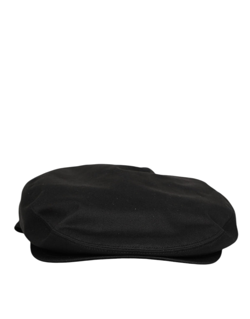 Black Cotton Dg Logo Newsboy Cloth Capello Hat
