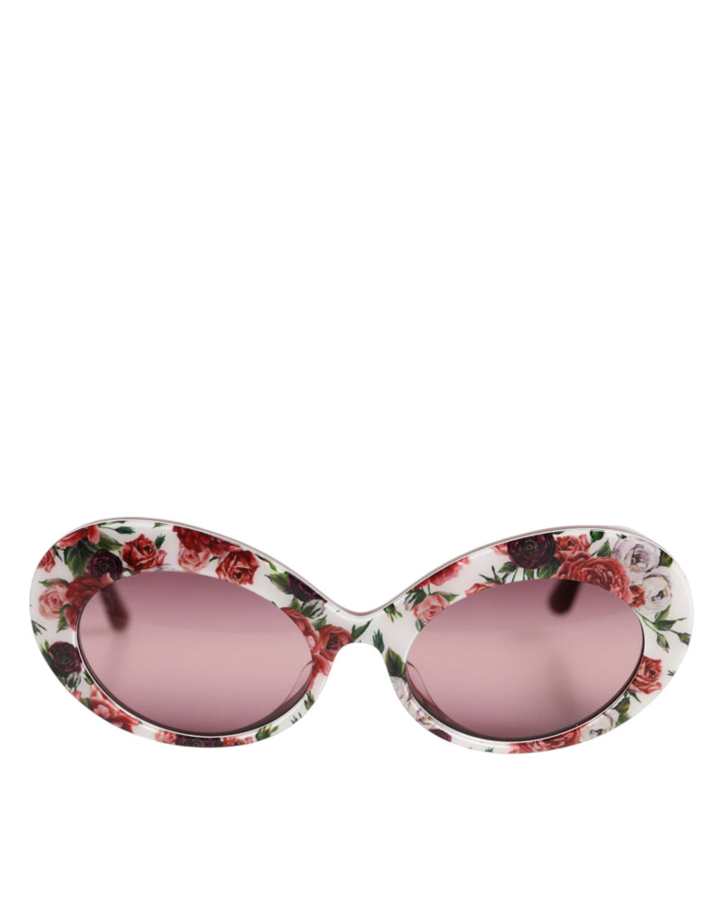 Floral Printed Acetate Oval Eyewear Sunglasses