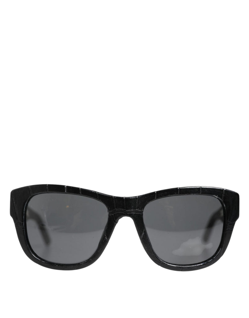 DG4177 Black Leather Frame Tinted Lens Sunglasses