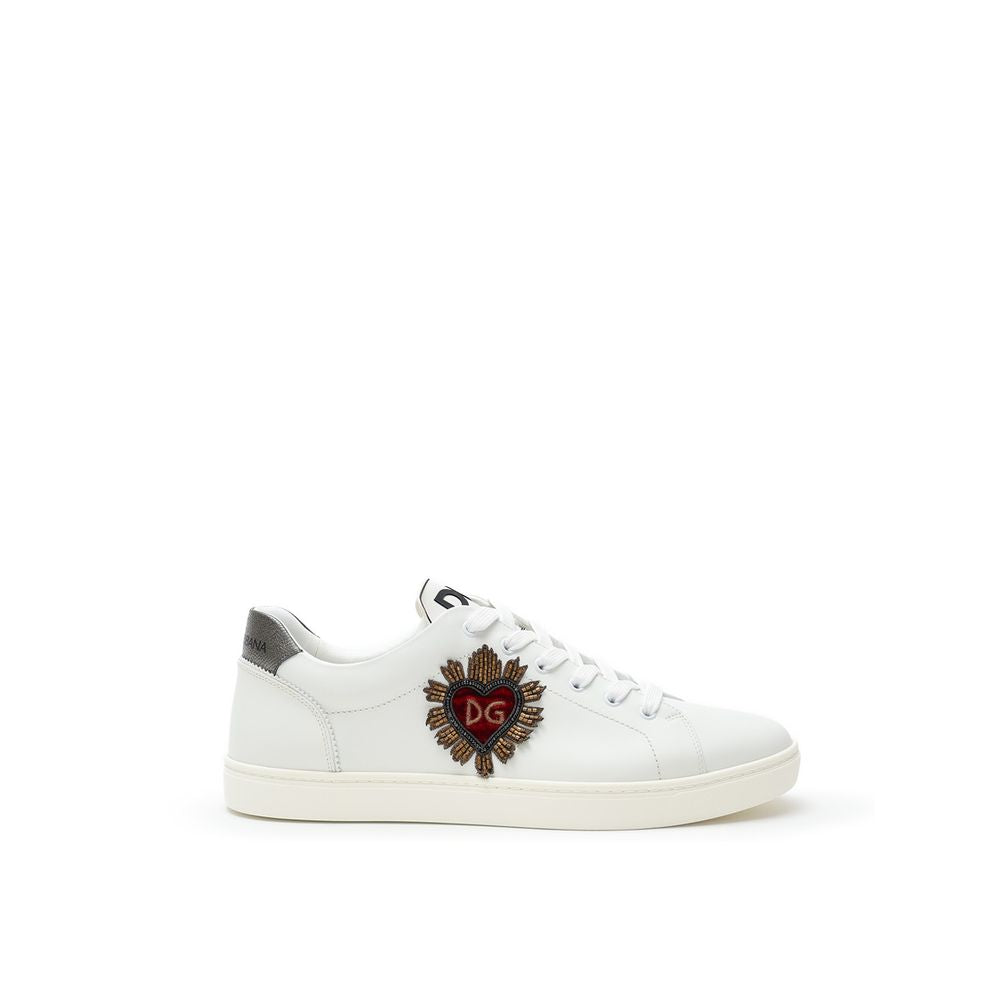 White Leather Low Top Sneakers