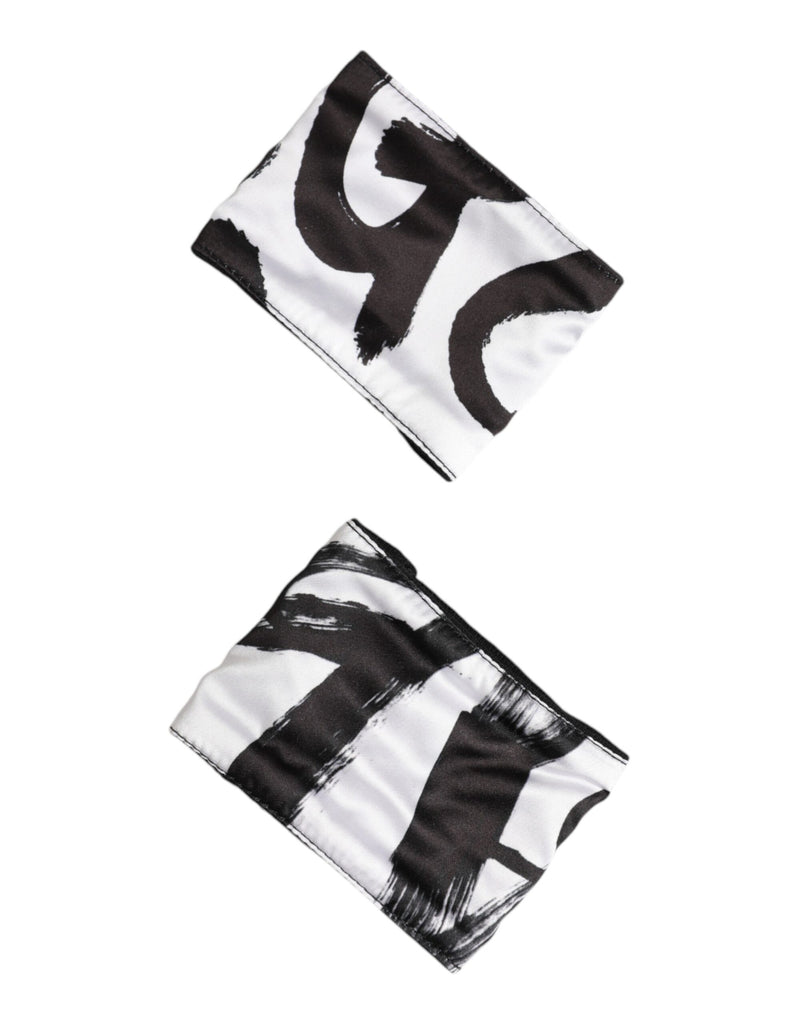 Black White DG Logo Silk 1 Pair Wristband
