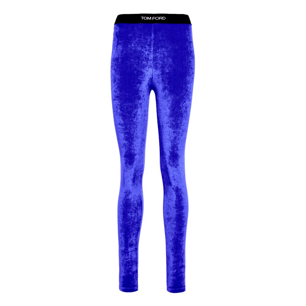 Blue Viscose Leggings