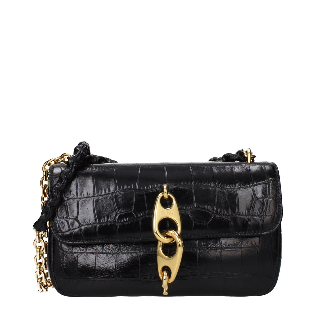 Black Leather Shoulder Bag