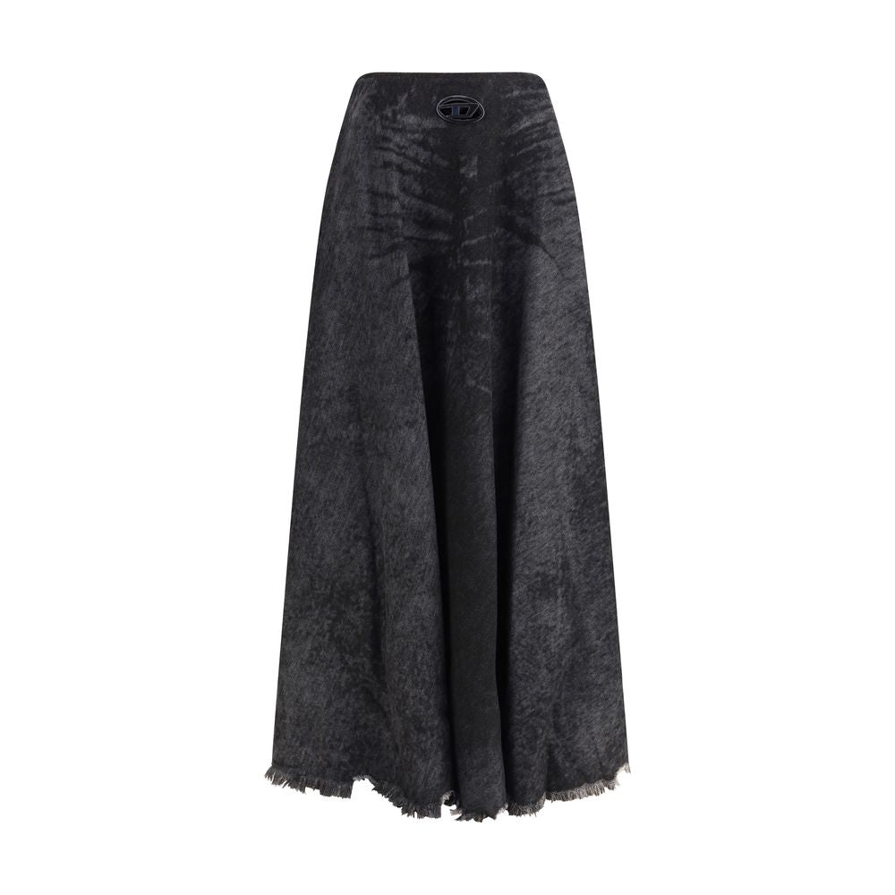 Black Cotton Long Skirt