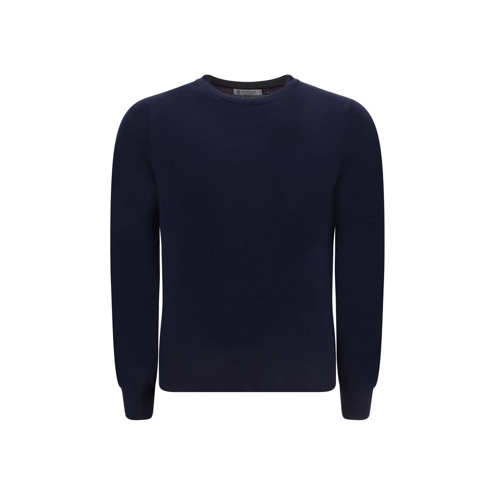 Blue Fleece Wool Sweater