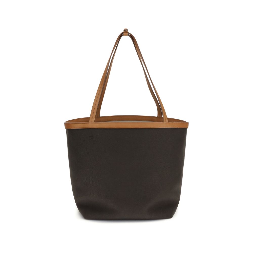 Brown Cotton Shoulder Bag