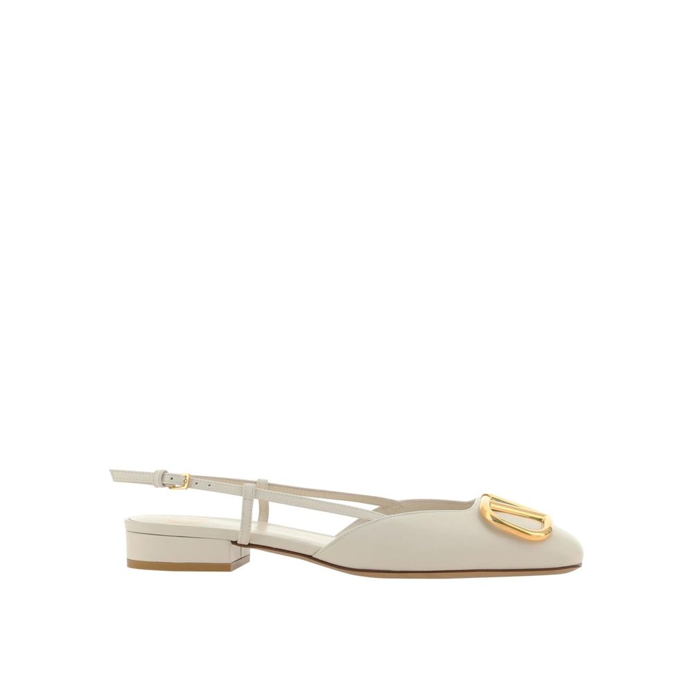 White Calfskin Ballet Flats