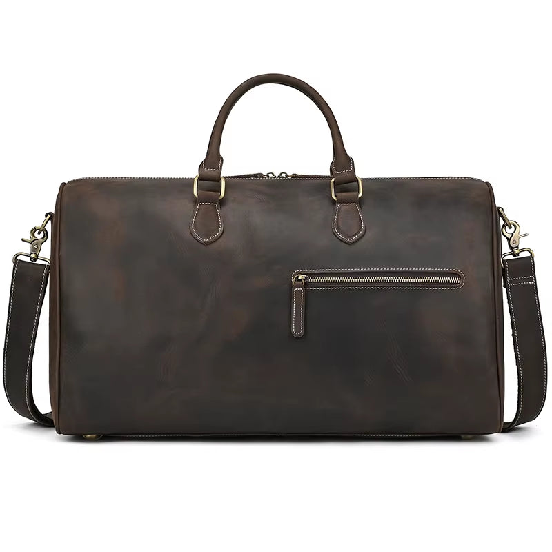 Crazy Horse Leather Men Bag Large Size Leather Travel Bag 100% Cowskin Duffle Bag Men Male Handbags Travel Business Bag Flights