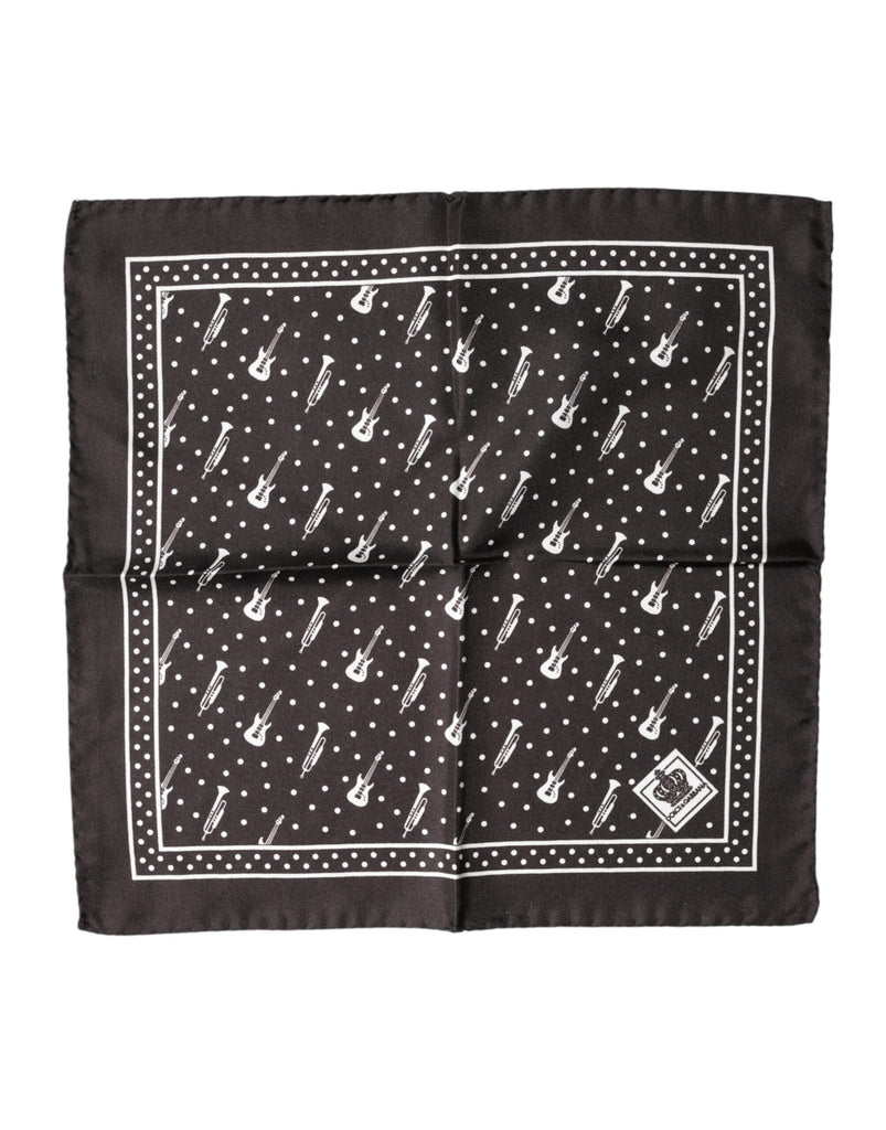 Black Guitar Trumpet Men Handkerchief Scarf