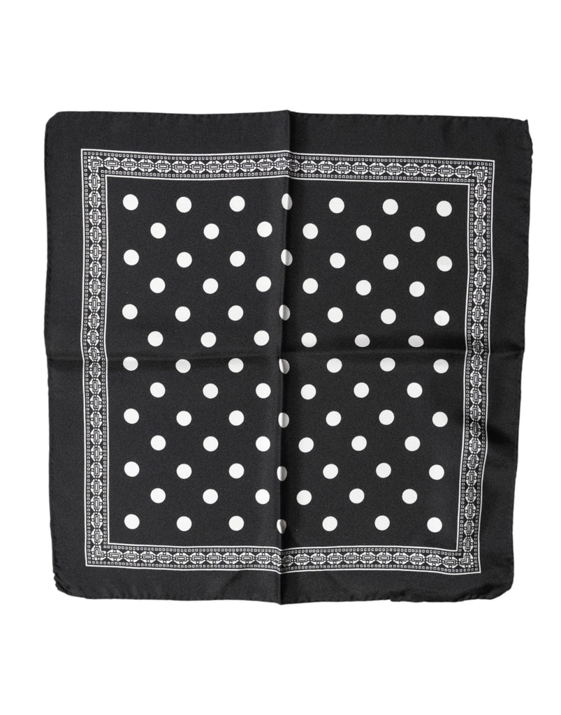 Black Polka Dot Square Handkerchief Scarf