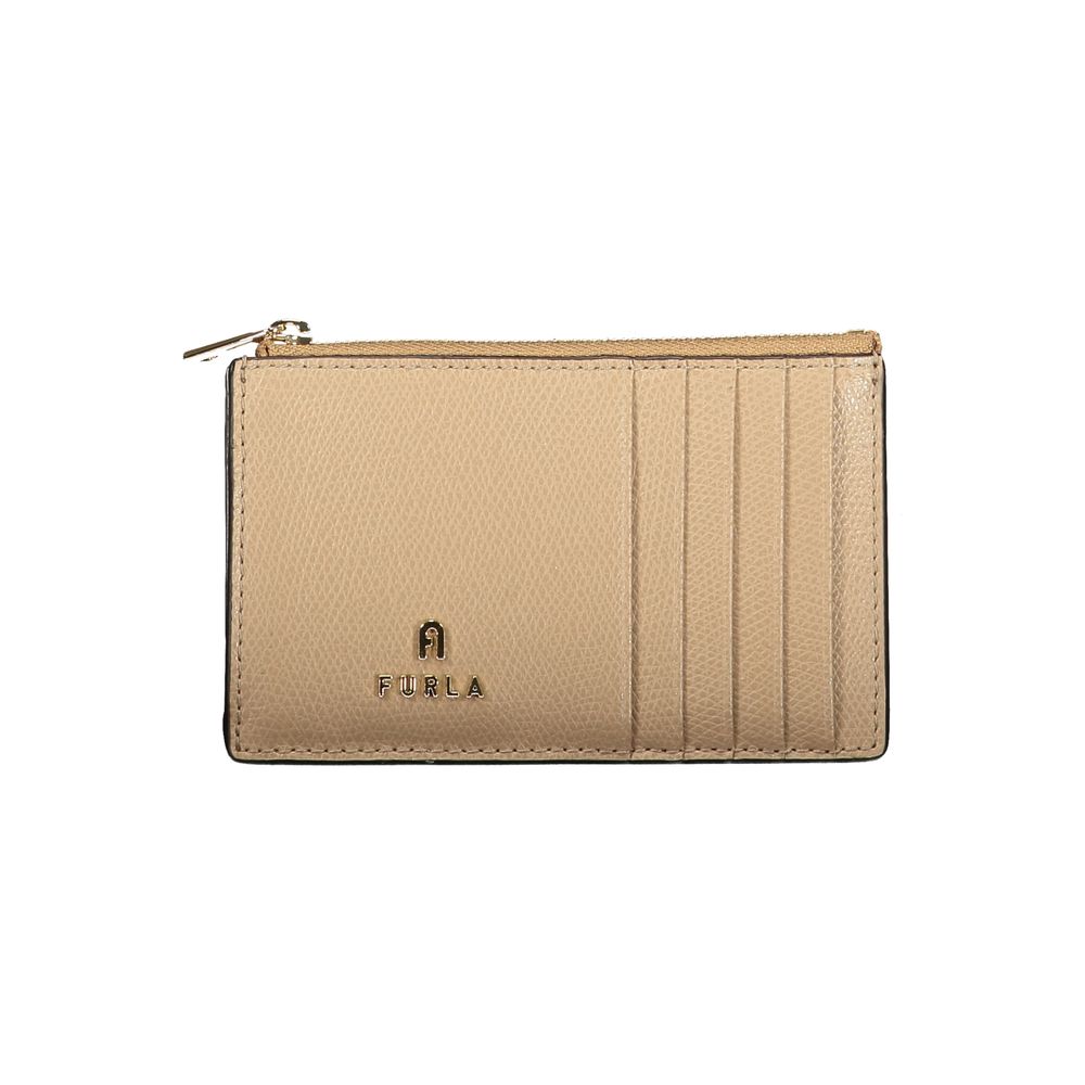 Beige Leather Wallet
