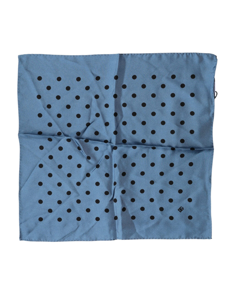 Blue Polka Dot Square Handkerchief Scarf