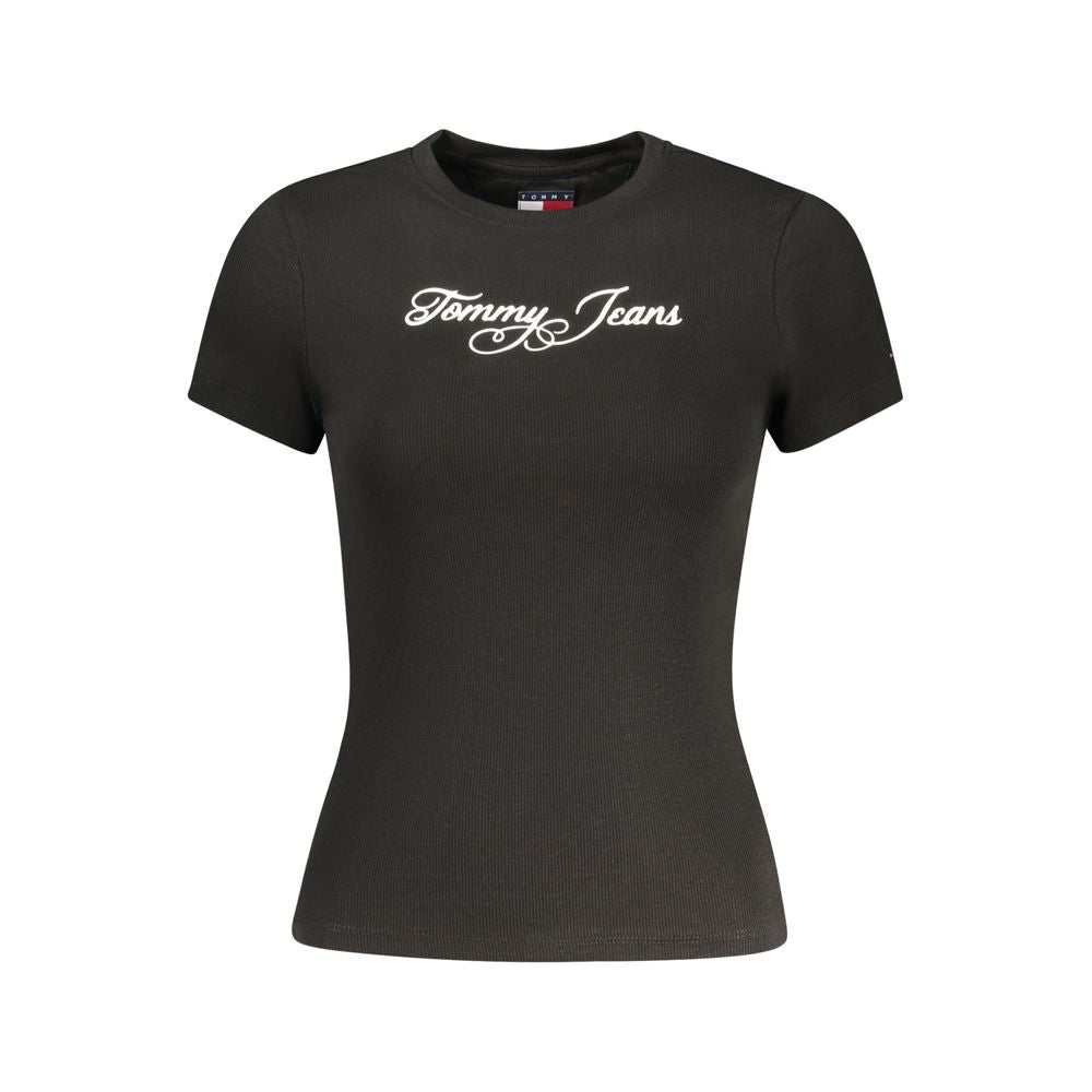 Black Cotton Women T-Shirt