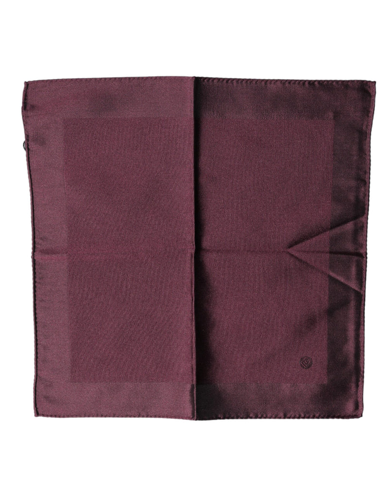 Maroon Logo Silk Square Handkerchief Scarf
