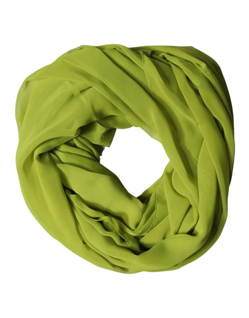 Green Polyester Stole Neck Wrap Shawl  Scarf