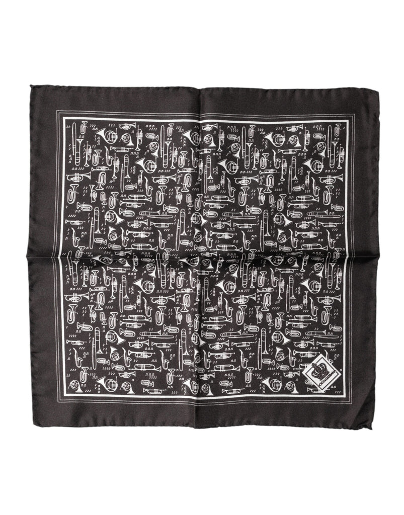 Brown Jazz Club Square Handkerchief Men 32cm x 31cm Scarf