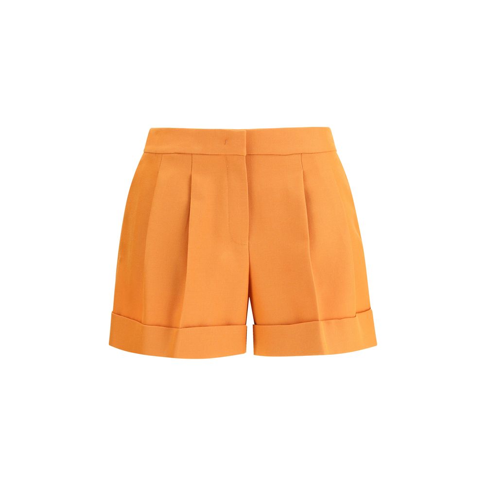 Orange Fleece Wool Shorts