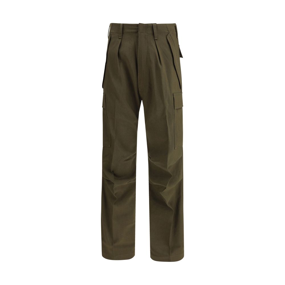Green Cashmere Cargo Pants